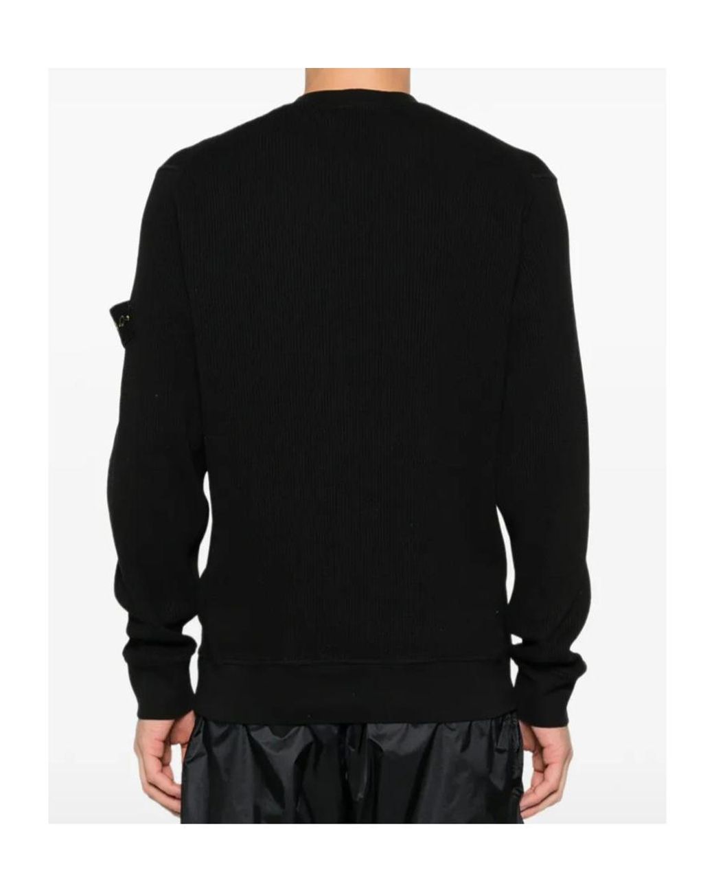 Stone Island Blue Honeycomb Crew Neck Sweatshirt for men