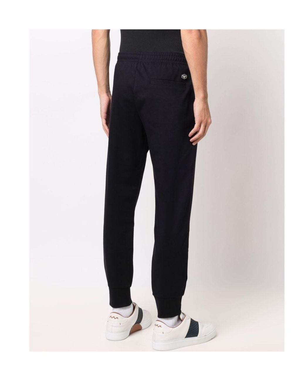 Emporio Armani Black Mid-Rise Slim-Fit Track Pants for men
