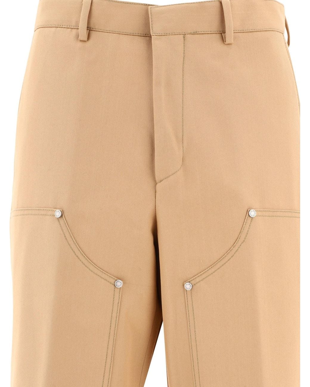 Palm Angels Natural Monogram Workwear Trousers for men