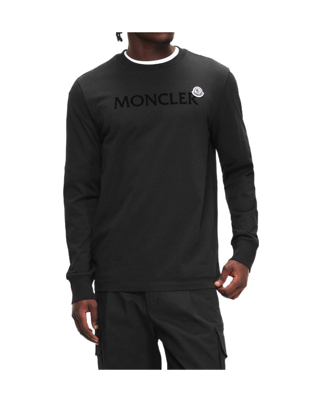 Moncler Black Crew Neck T-Shirt for men