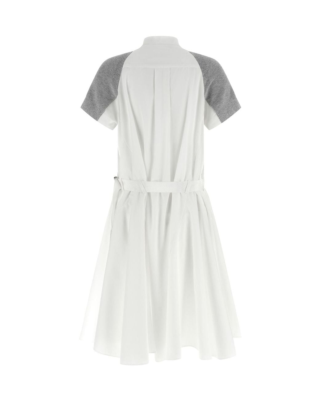 Sacai Gray Panelled Crewneck Dress