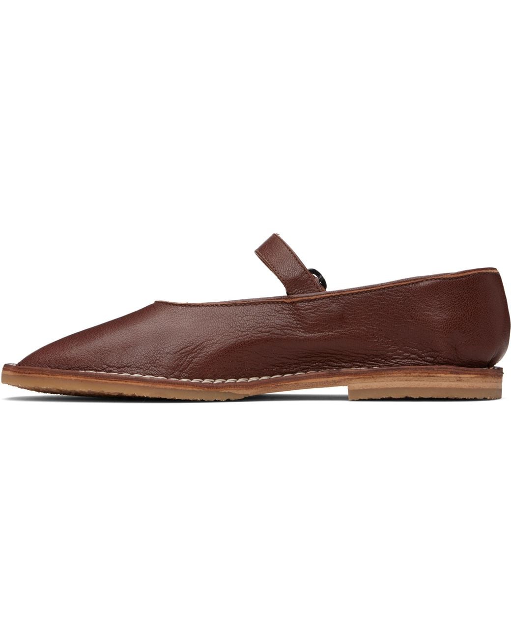 Hereu Brown Mary Jane Flats