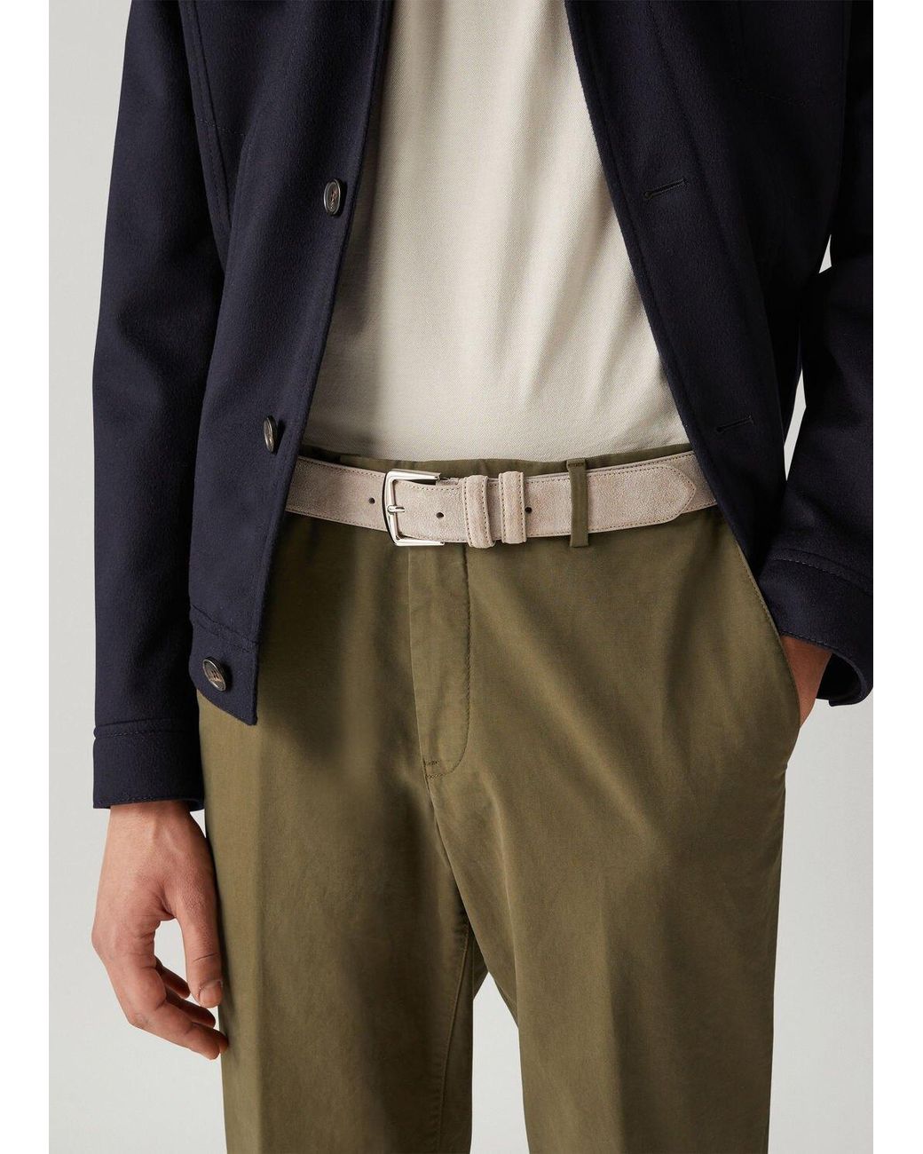 Loro Piana White Alsavel Belt for men