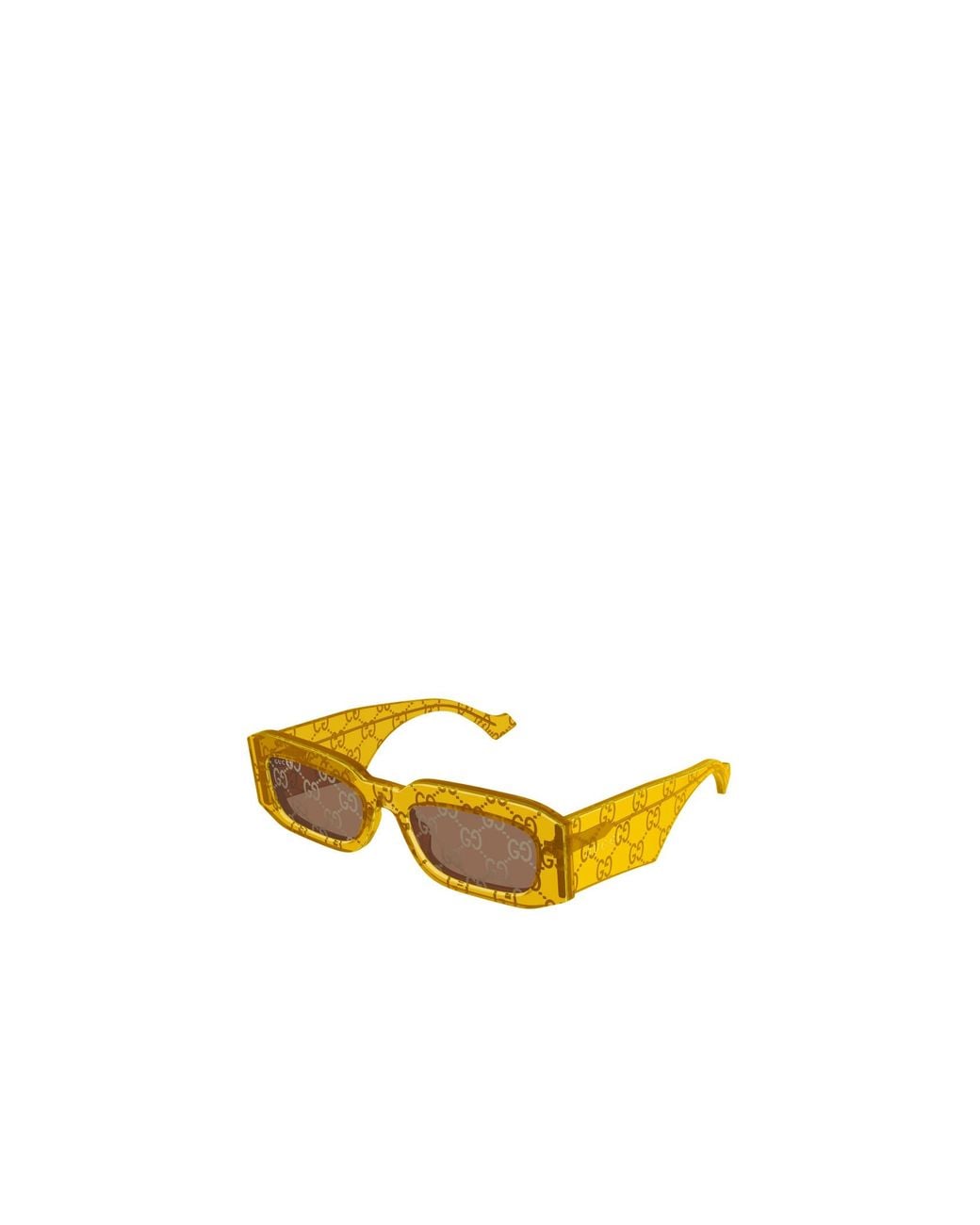 Gucci Yellow Eyewear Rectangular Frame Sunglasses for men
