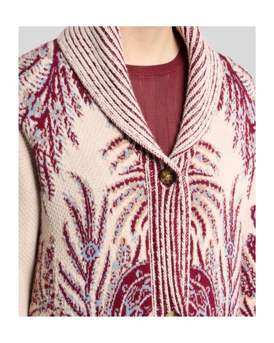 Etro Multicolor Jacquard Maxi Cardigan