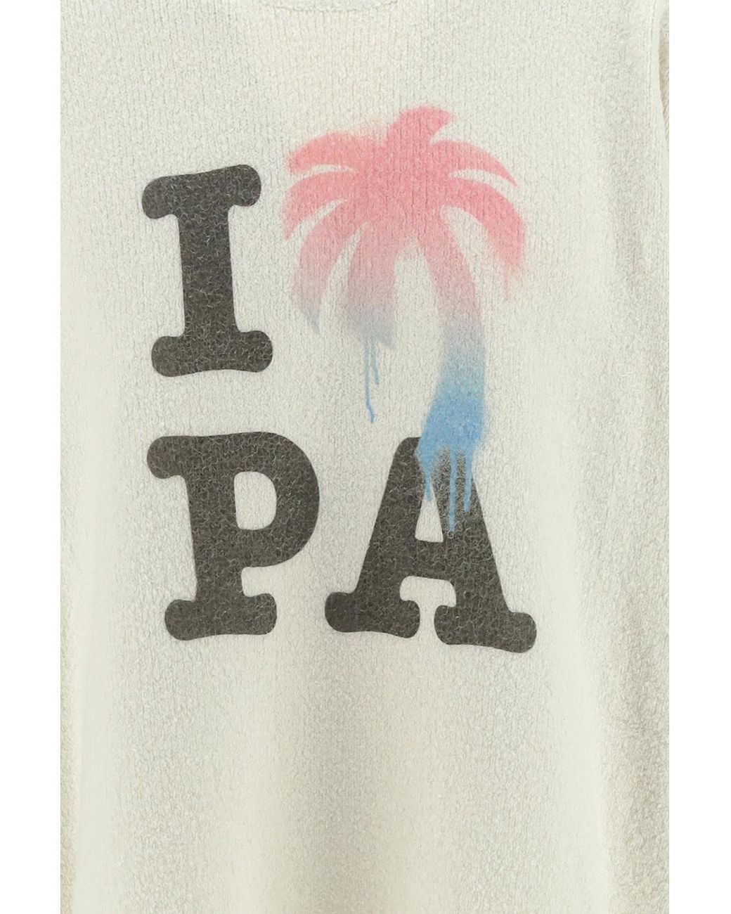 Palm Angels White I Love Pa Crewneck Knit Jumper for men