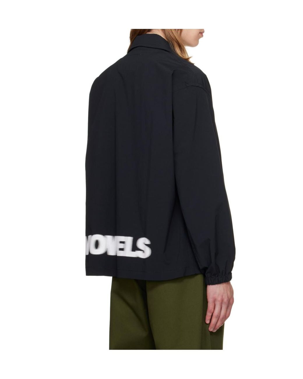 vowels Black Coach Jacket for men