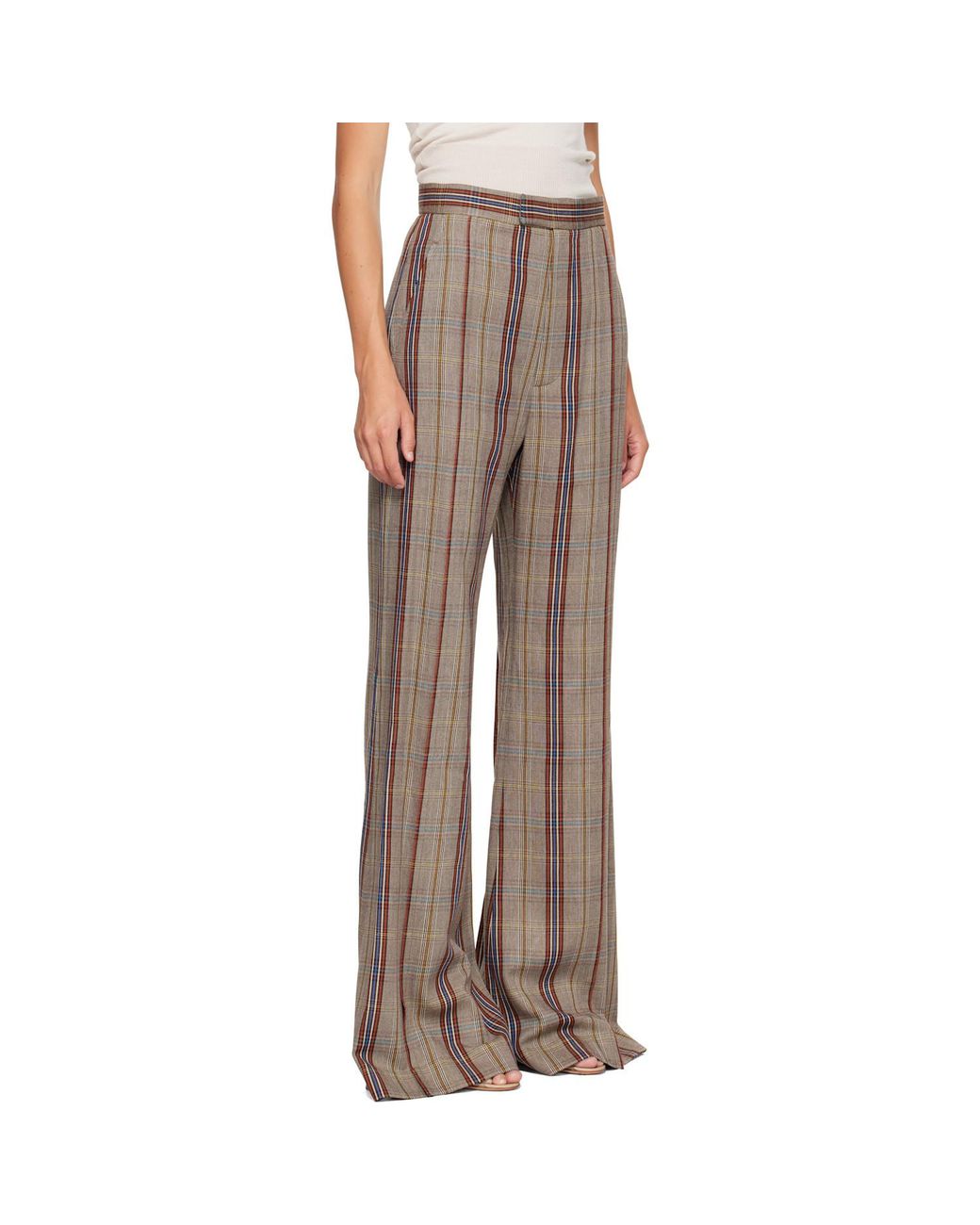 Vivienne Westwood Brown Wide-Leg Checked Pants