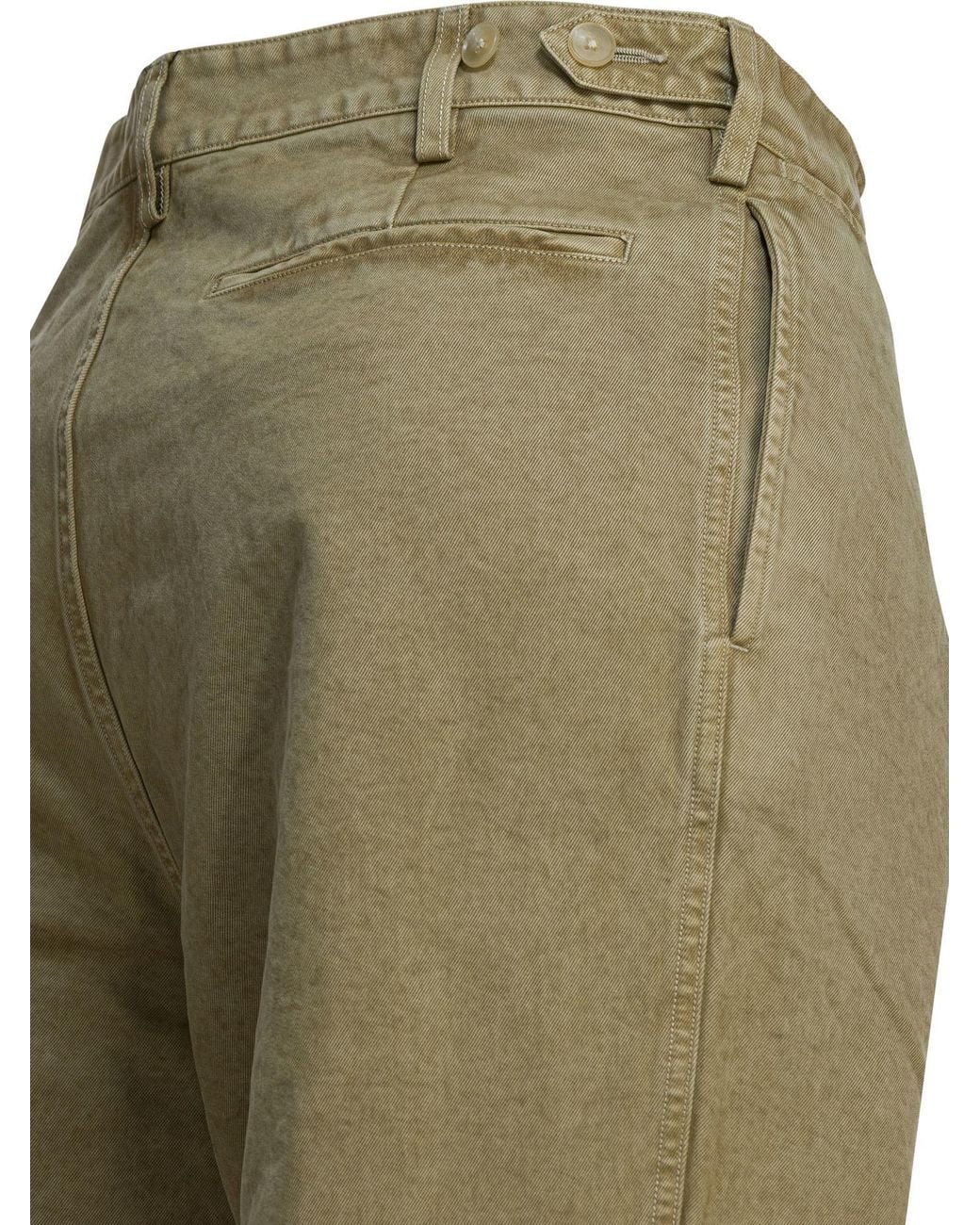 Auralee Green Relaxed Chino Pants for men