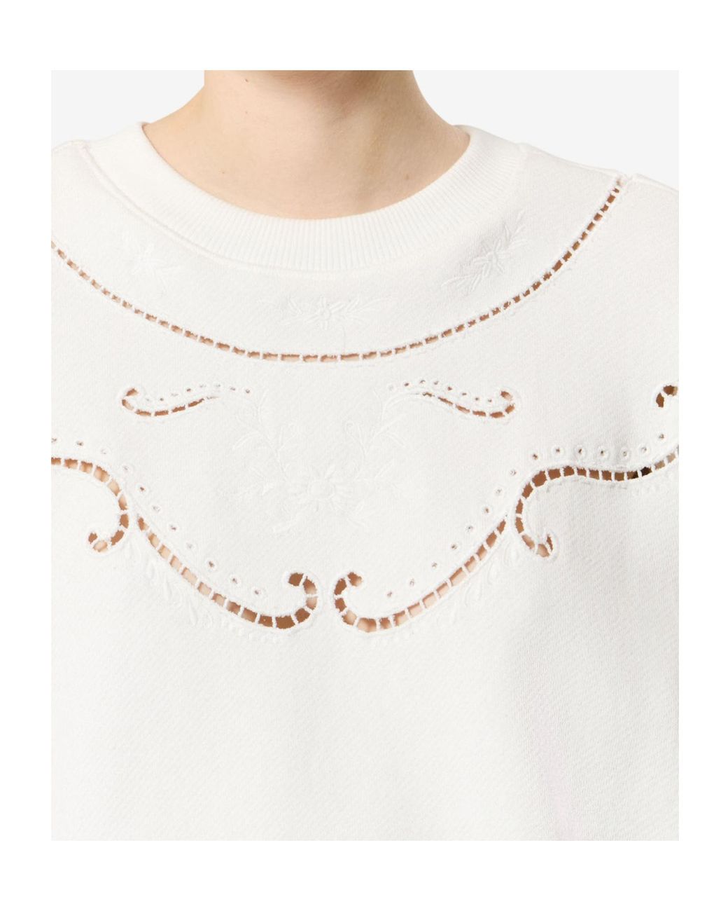 Isabel Marant White Étoile Vella Embroidered Sweatshirt