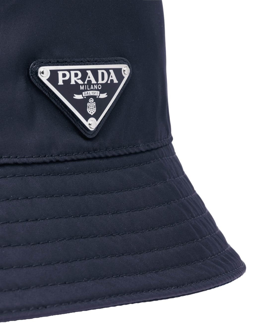 Prada Blue Logo Plaque Bucket Hat for men