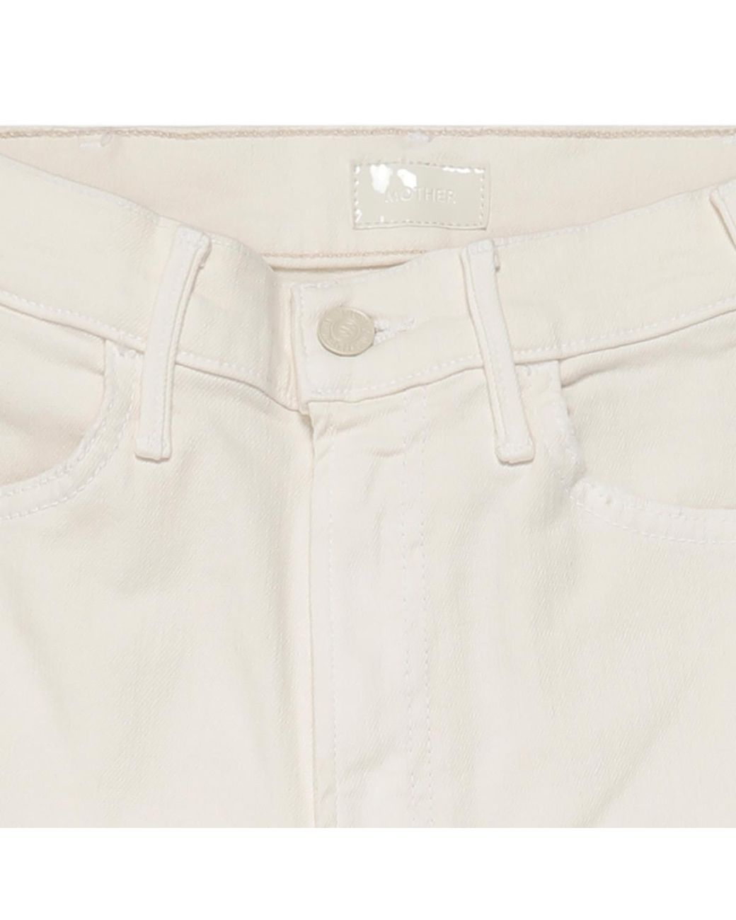 Mother White The Hustler Ankle Fray Bootcut Jeans