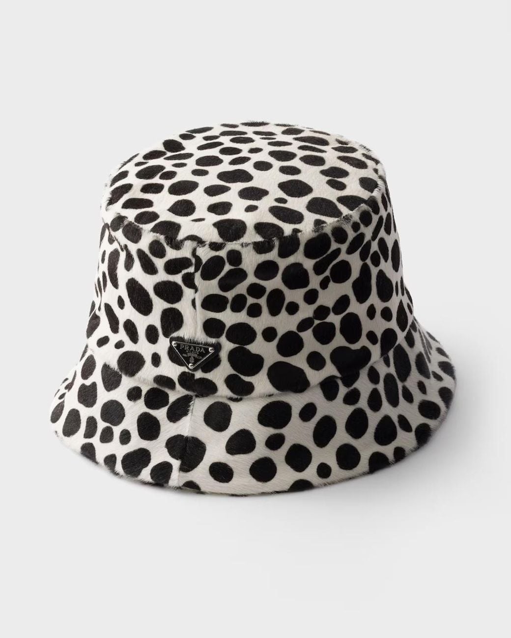 Prada White Printed Calf-Hair Bucket Hat