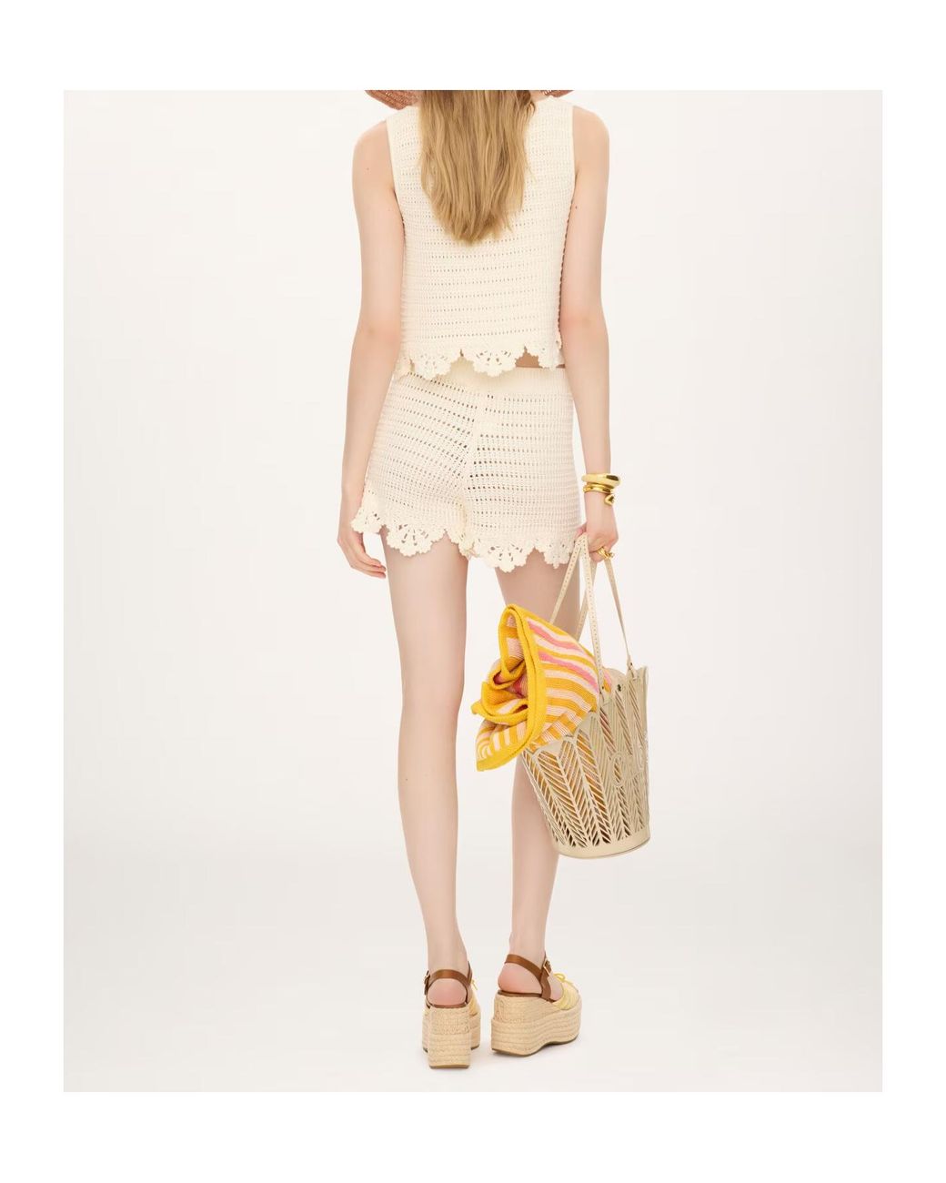 Chloé Natural Chloé Sleeveless Cropped Top