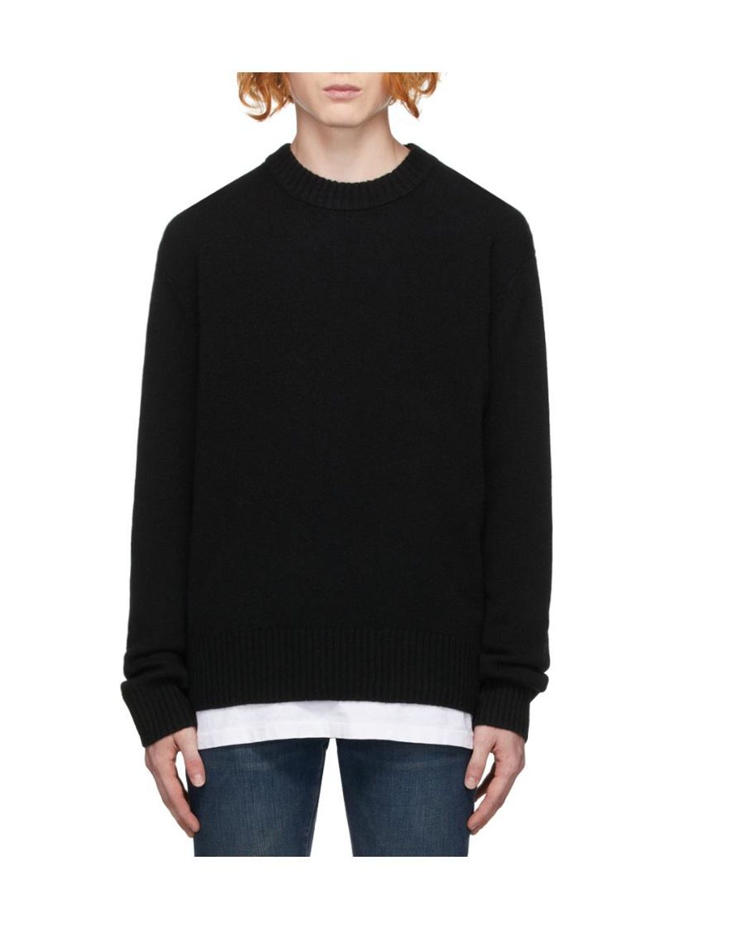 FRAME Black Cashmere Crew-Neck Sweater for men