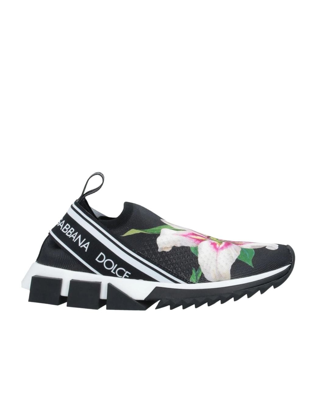 Dolce & Gabbana Black Floral Pattern Loafers