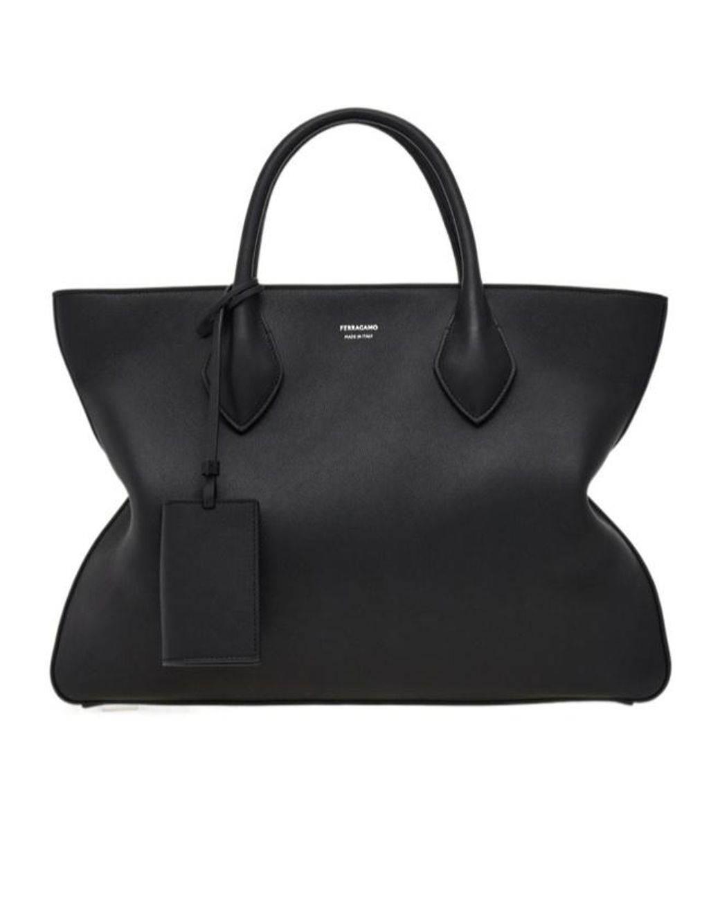 Ferragamo Black Monogram Structured Leather Tote Bag for men
