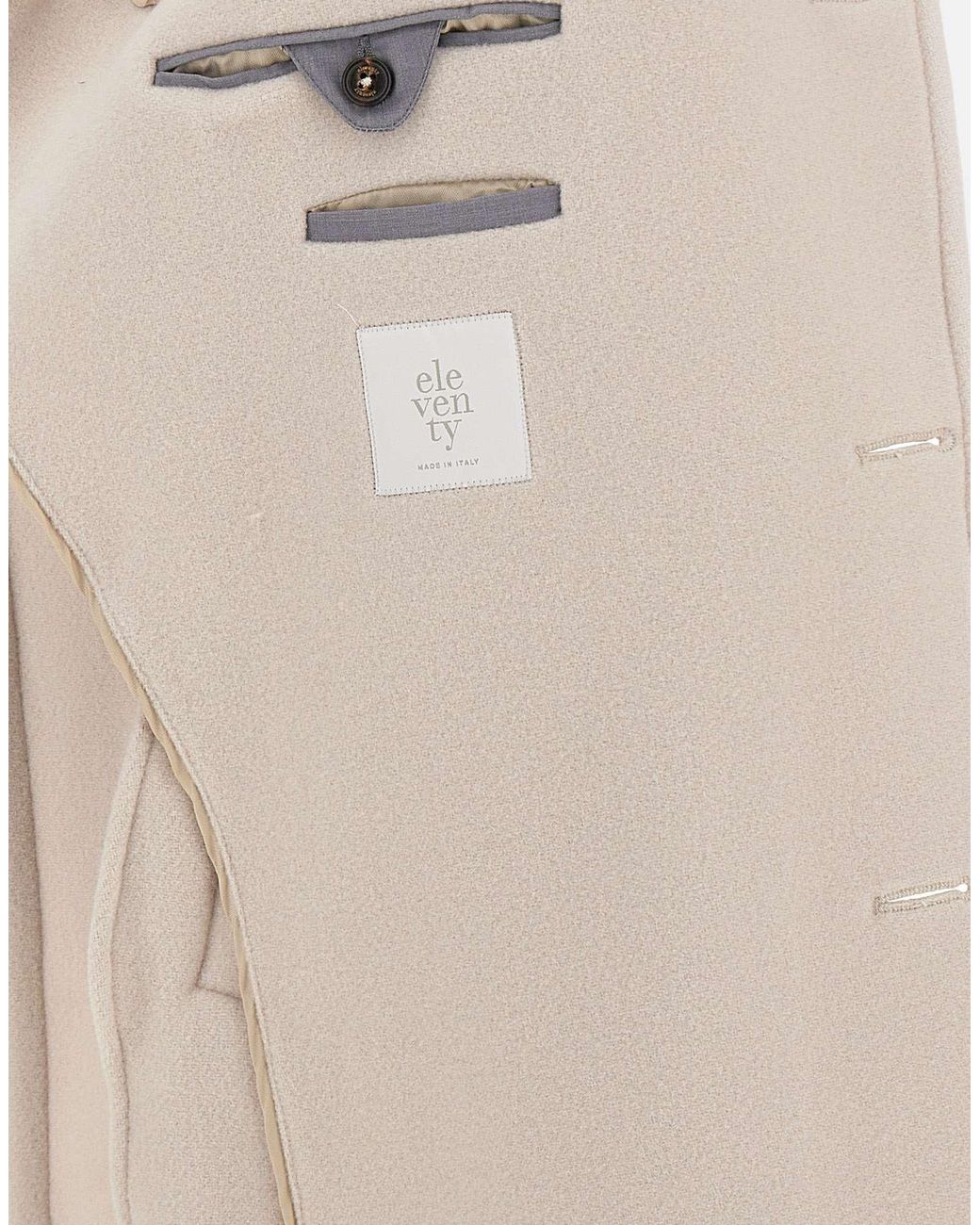 Eleventy Natural Single Breasted Coat for men
