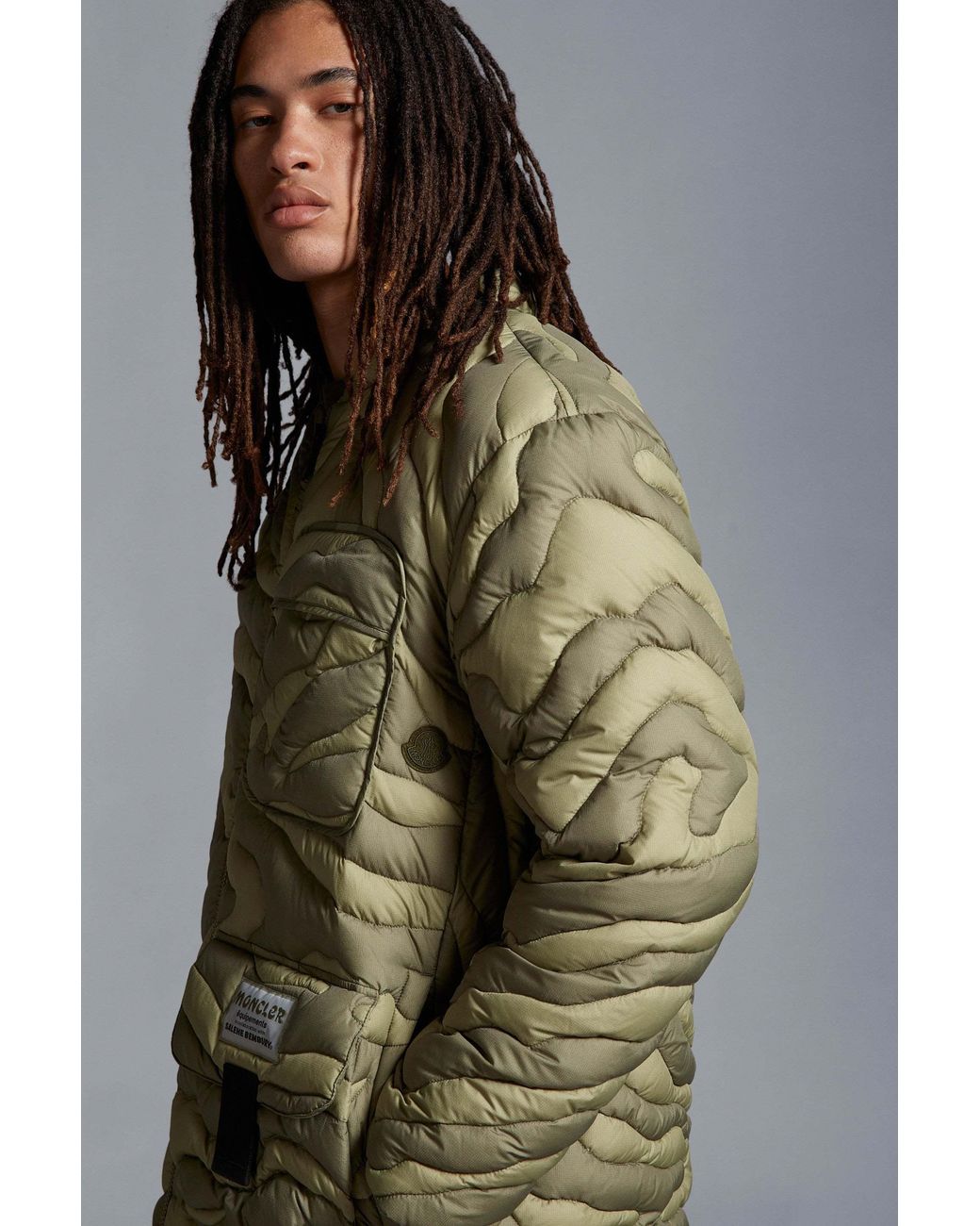 Moncler Green Peano Short Down Jacket for men
