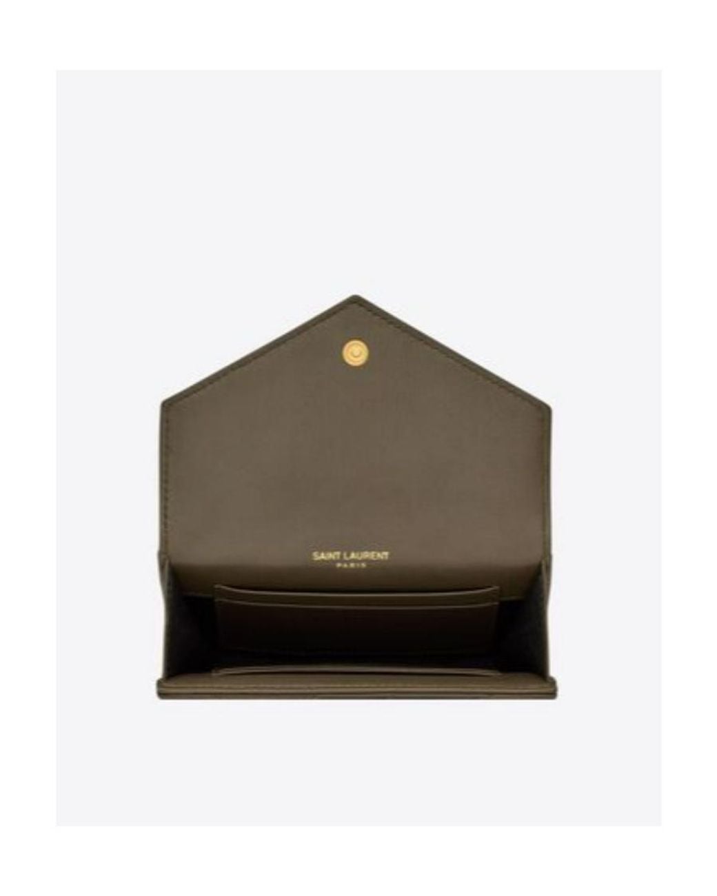 Saint Laurent Gray Cassandre Matelassé Small Envelope Wallet