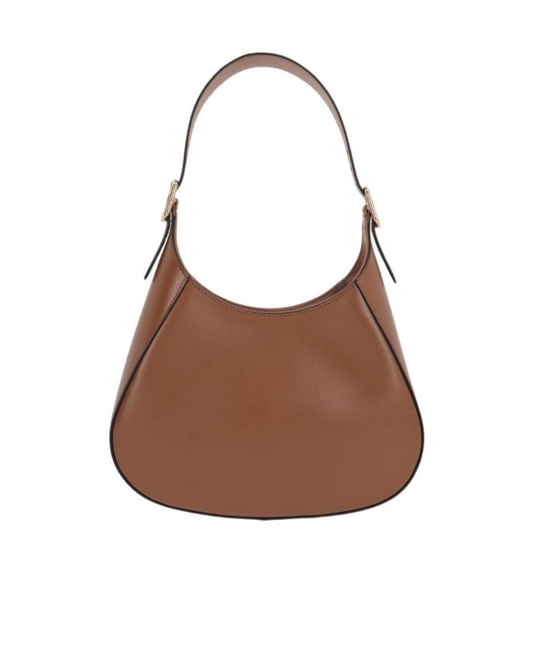 Prada Brown Logo Plaque Shoulder Bag
