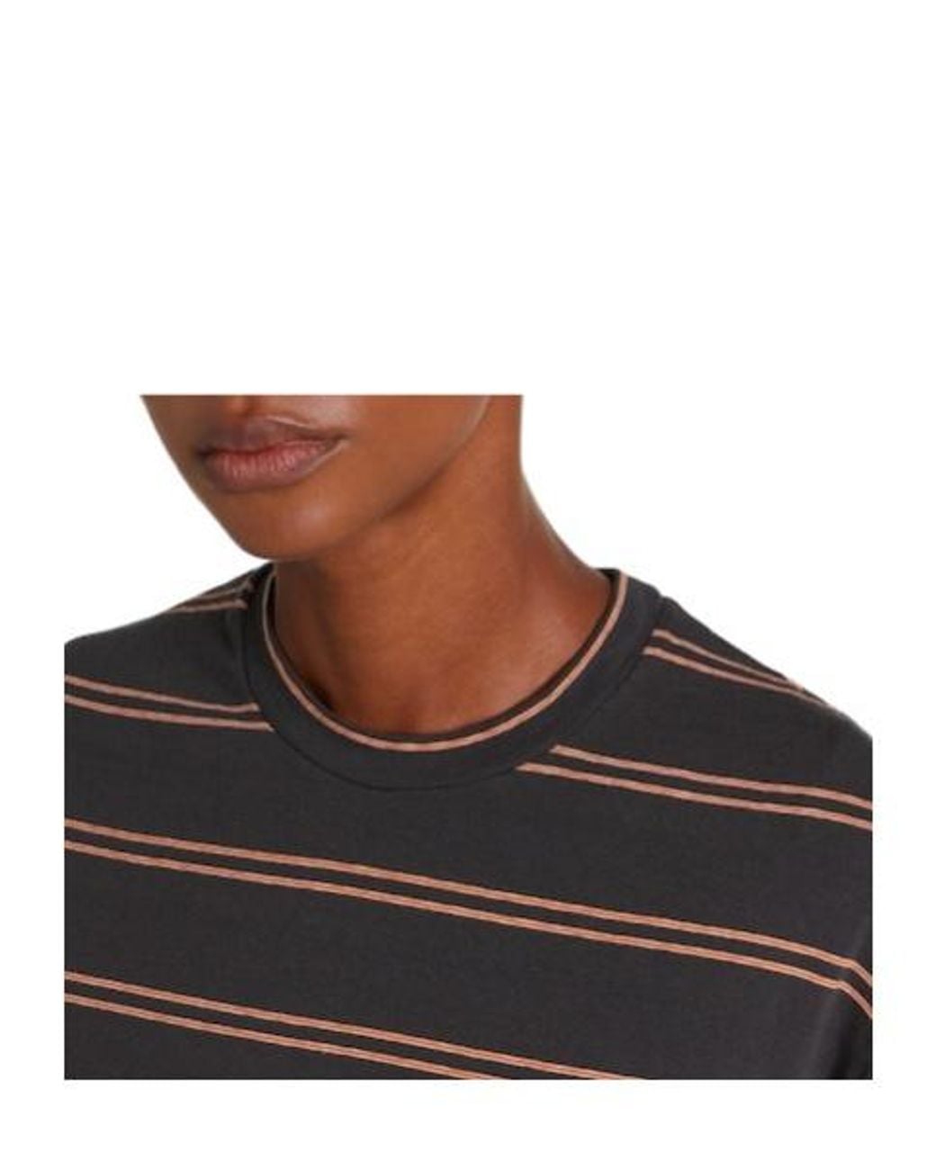 Jil Sander Gray Striped Cotton T-Shirt