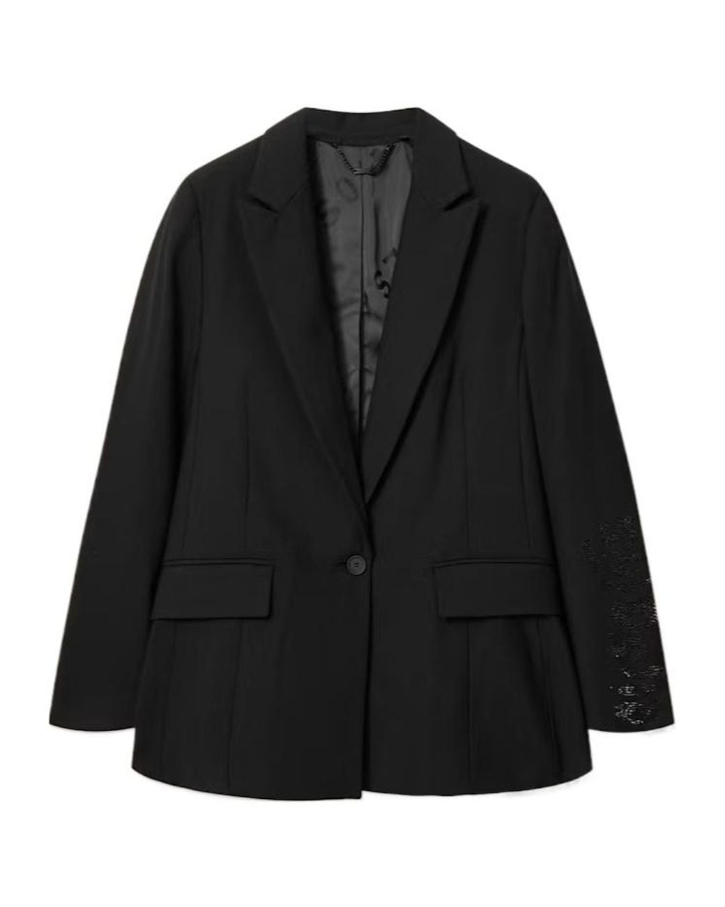 AllSaints Black Ottie Relaxed Skull Blazer