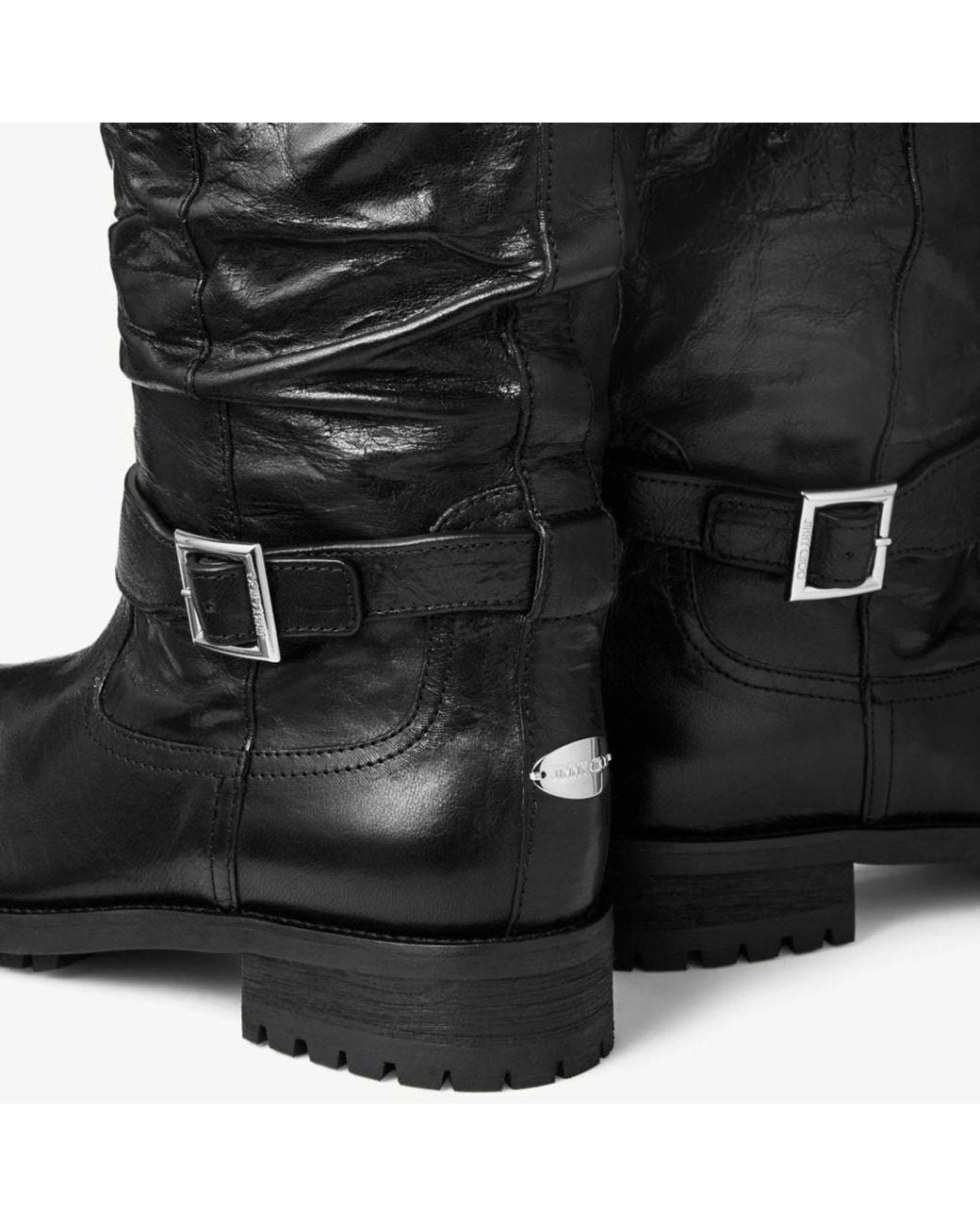 Jimmy Choo Black Buckle Knee-High Boot