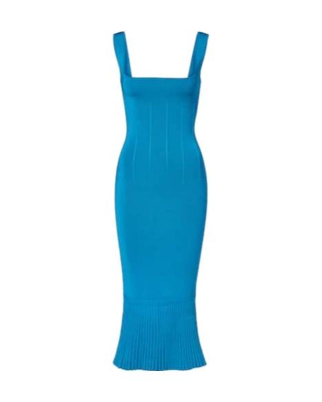 Galvan Blue Atalanta Ribbed-Knit Cocktail Dress