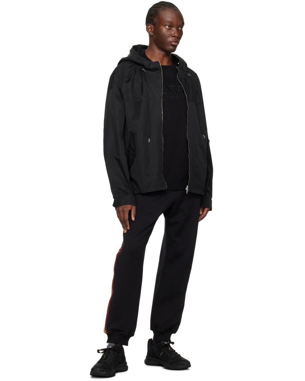 Lanvin Black L-I Mesh Sneakers for men