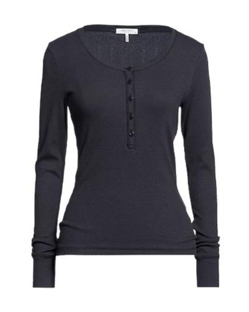 Rag & Bone Blue Solid Long-Sleeve T-Shirt