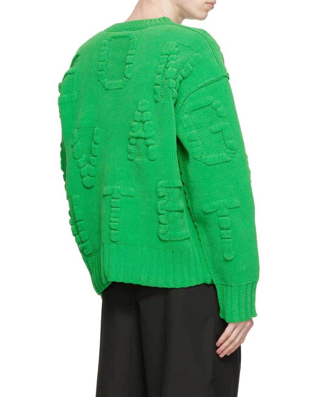 Bottega Veneta Green Knitted Long-Sleeve Jumper for men
