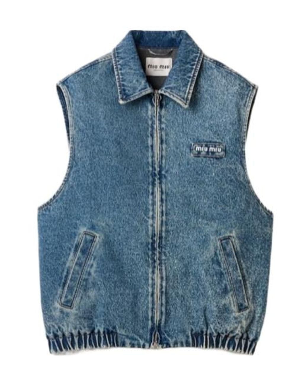 Miu Miu Blue Washed Denim Vest