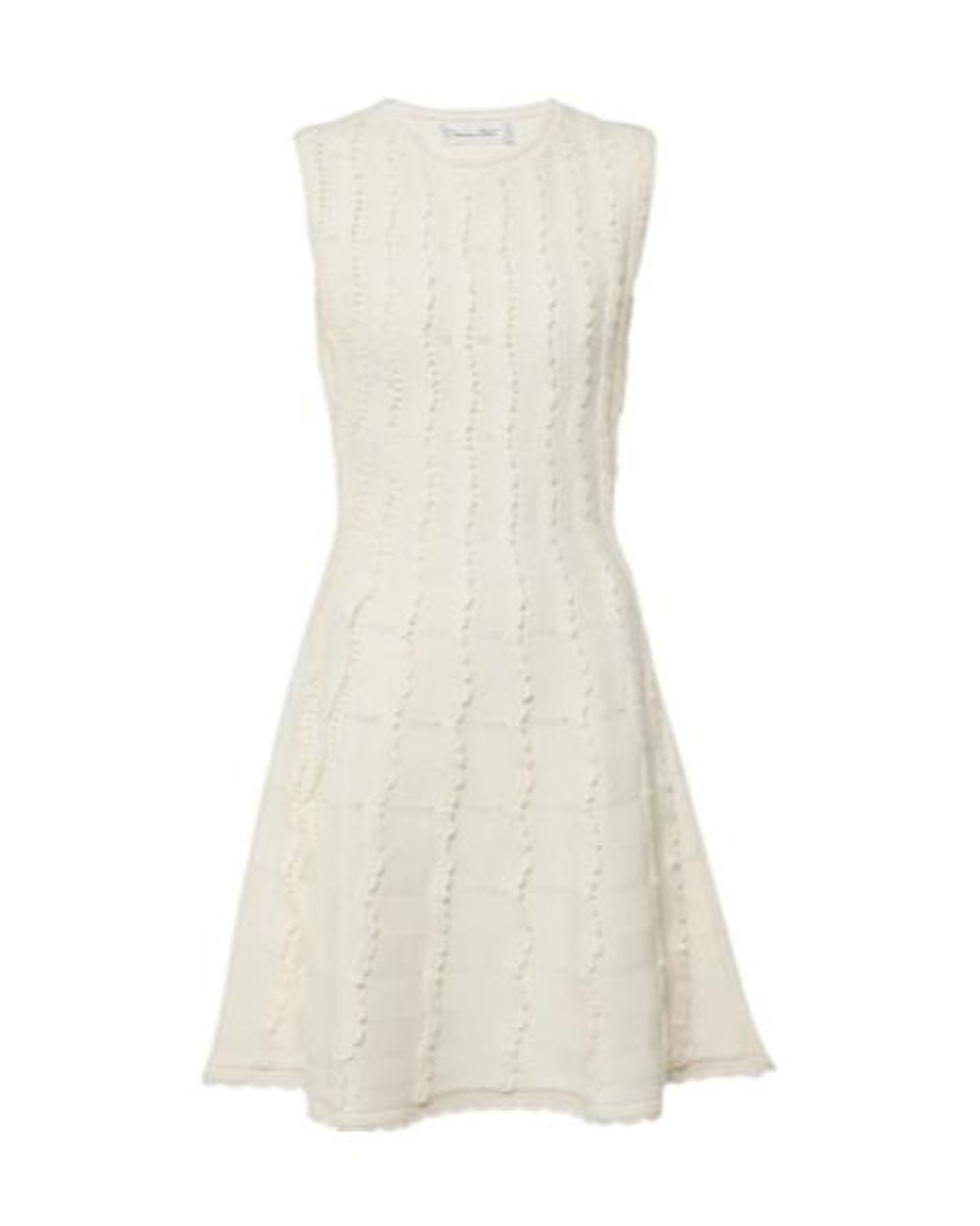 Oscar de la Renta White Knitted Minidress