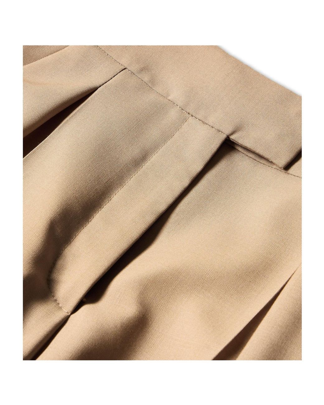 Valentino Natural Versatile Double-Pleated Wide-Leg Suit Trousers