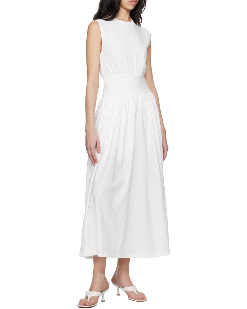 Totême  White Totême Crewneck Sleeveless Maxi Dress