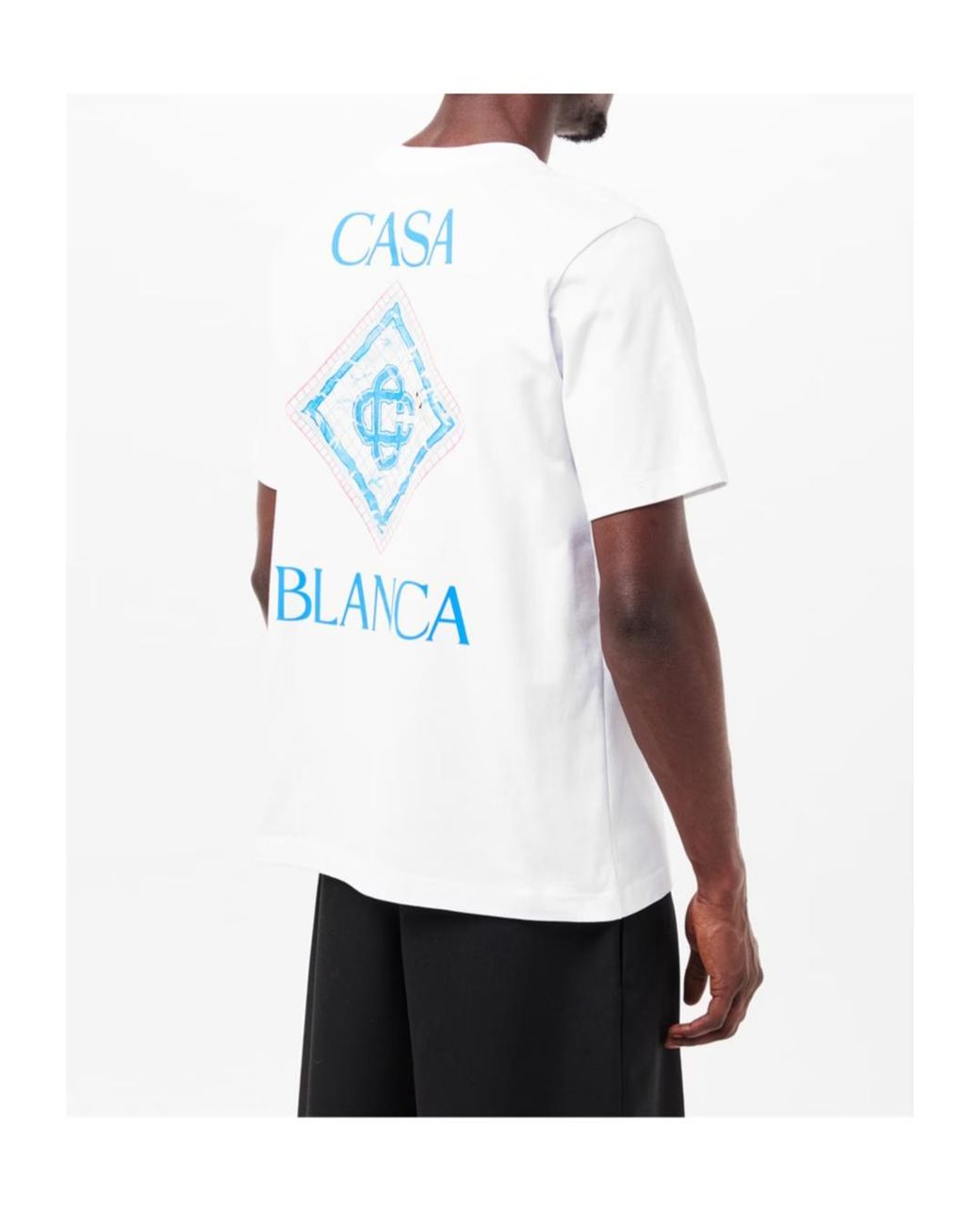Casablanca White Logo Crew Neck T-Shirt for men