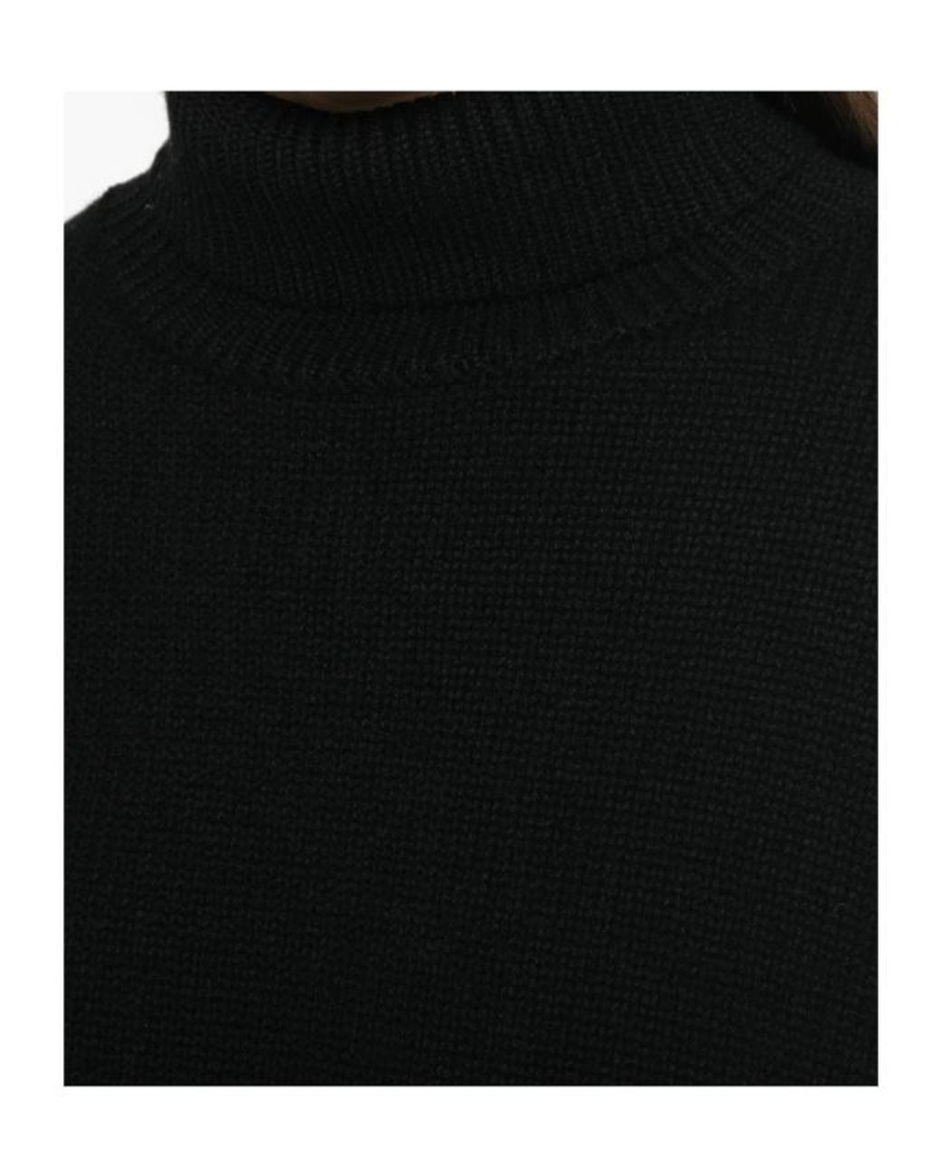 Lisa Yang Black Funnel Neck Knitted Sweater