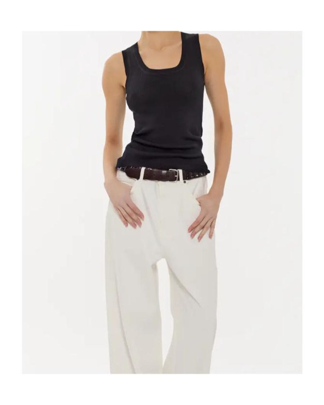 P.A.R.O.S.H. Brown Cipria26 Ribbed Tank Top