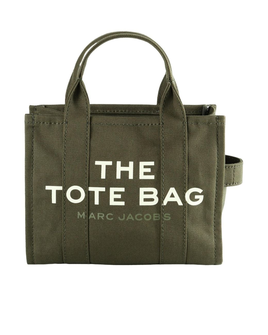 Marc Jacobs Green Logo Printed Zip-Up Small Tote Bag