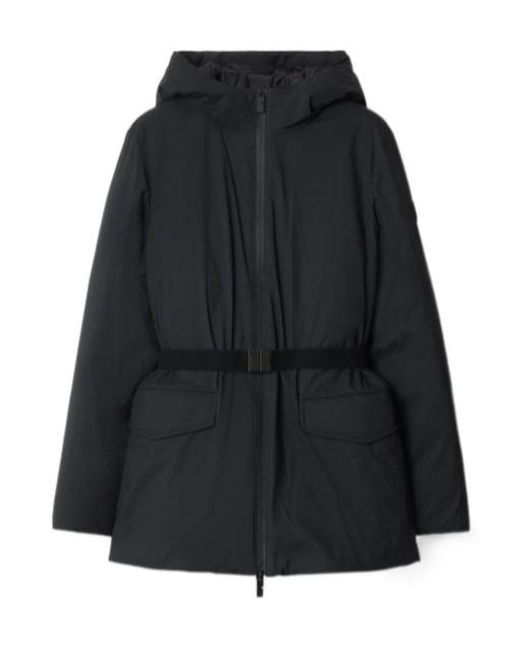 Burberry Black Short Hooded Nylon Coat