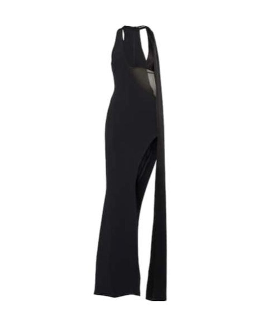 David Koma Black Cutout Satin Gown