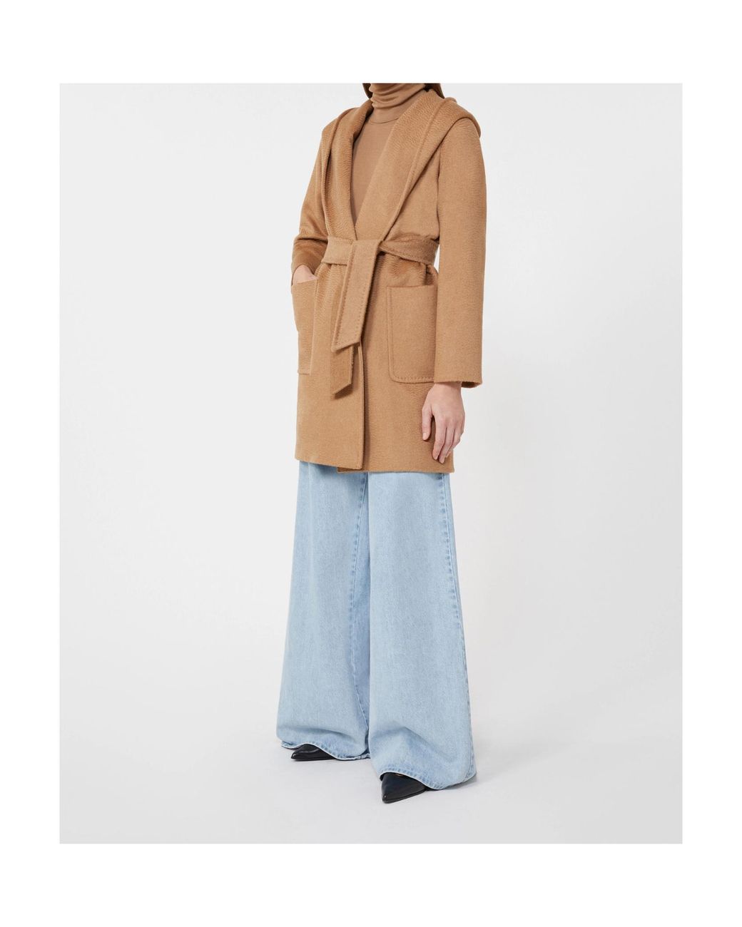 Max Mara Brown Rialto Hooded Belted Coat