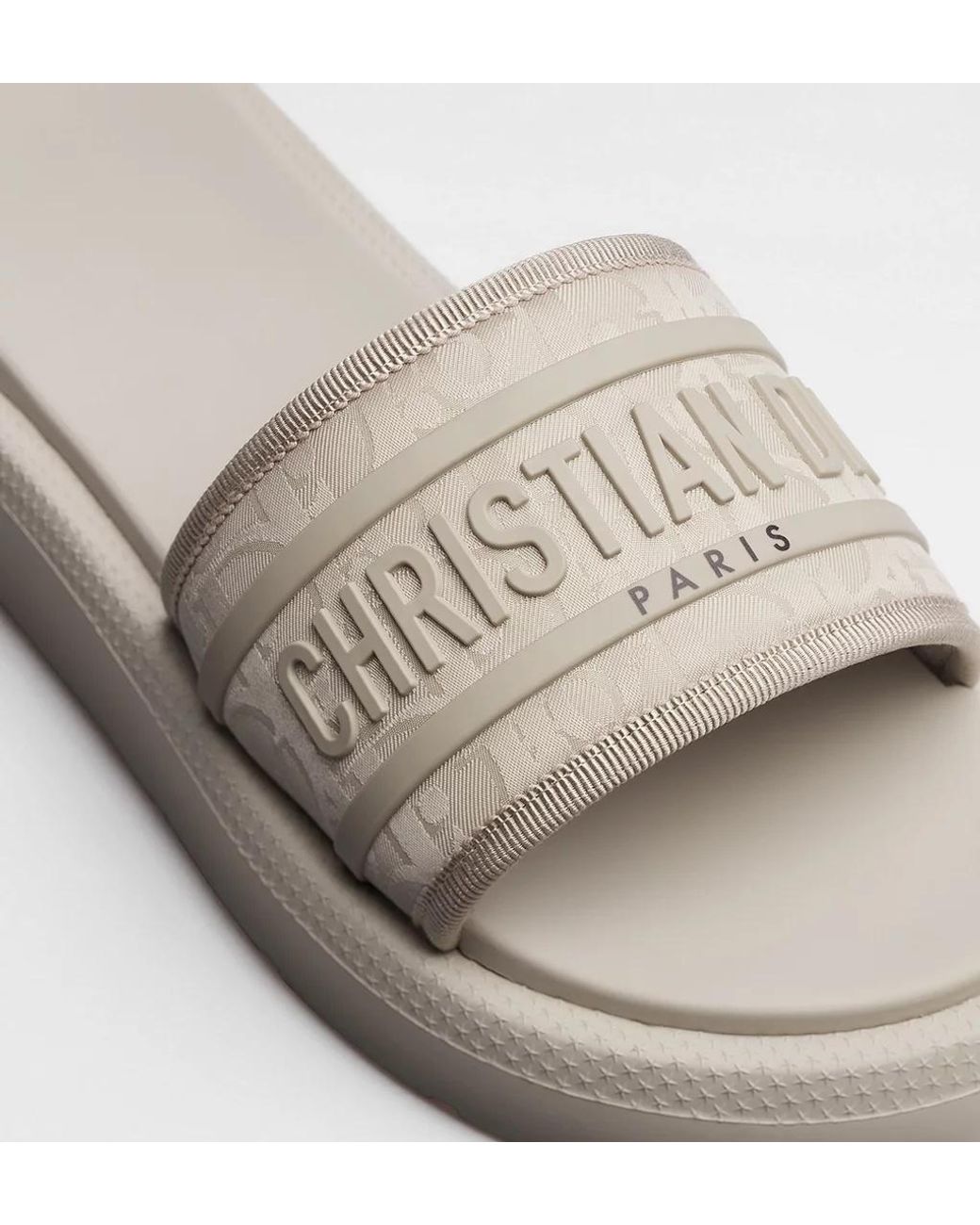 Dior White Logo Strap Slides