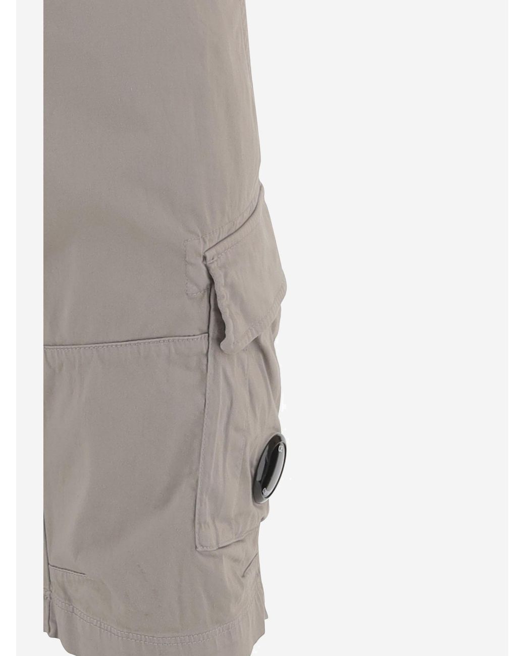 C P Company Gray Lens Detailed Cargo Shorts for men