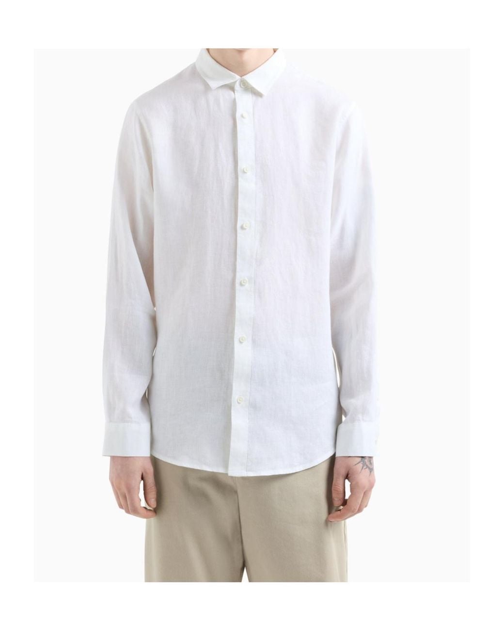 ARMANI EXCHANGE White Regular Fit Shirt for men