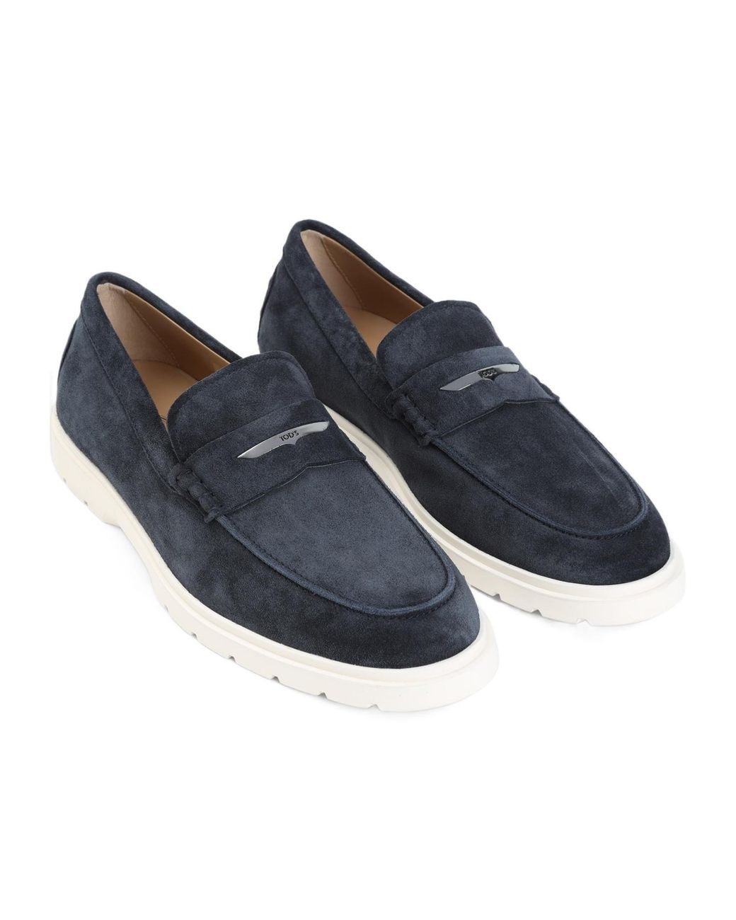 Tod's Blue Logo Engraved Loafers for men