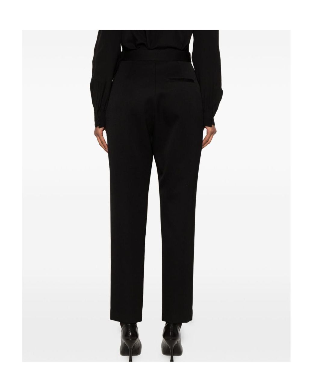 The Row Black Eranza Pressed-Crease Tailored Trousers