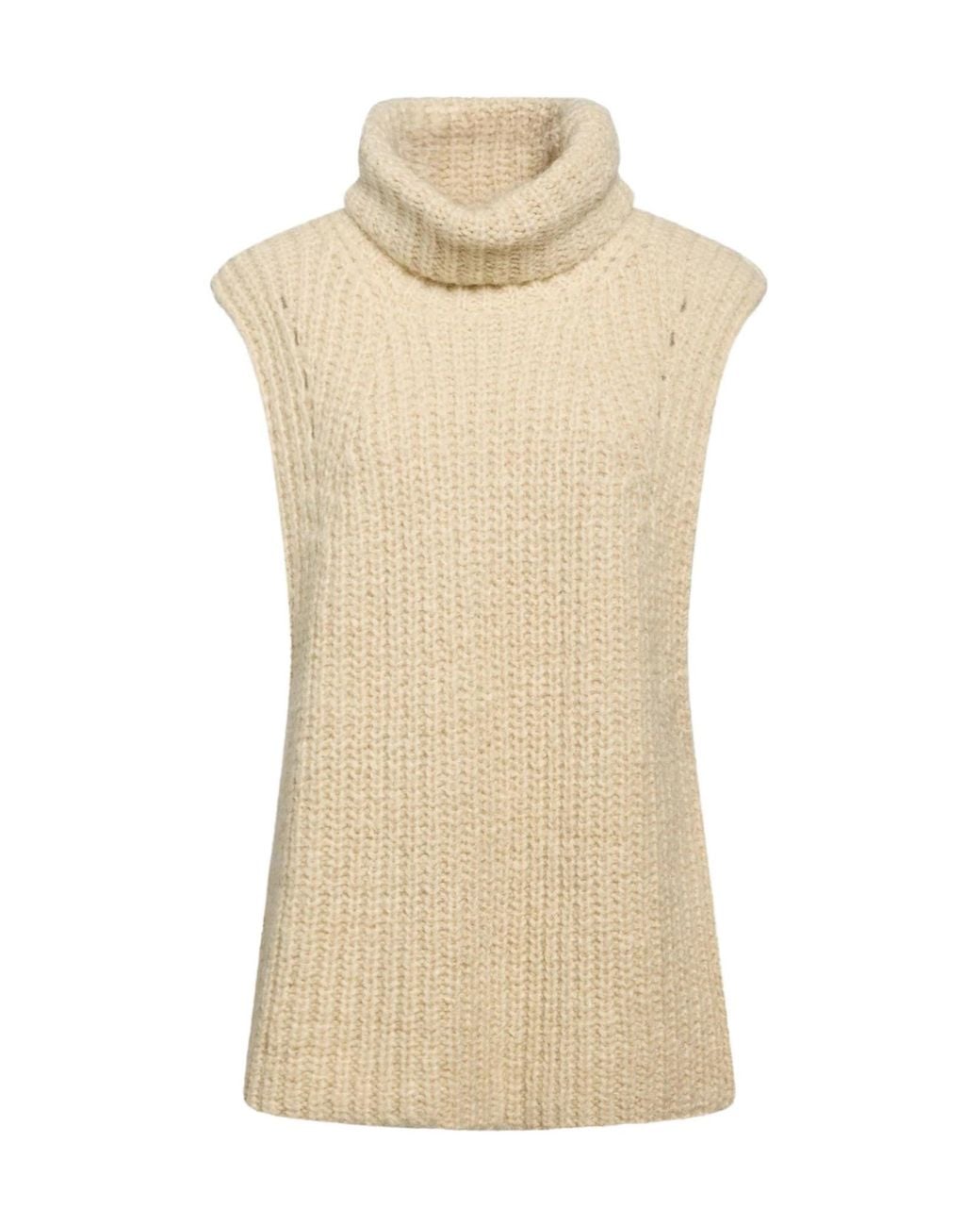 Isabel Marant Natural Solid-Colored Knit Tank Top