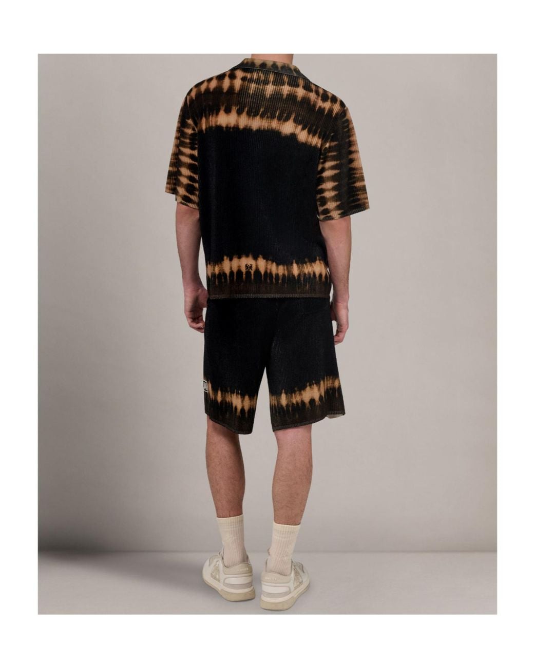 Amiri Black Ma-Patch Tie-Dye Knit Shorts for men